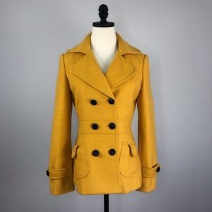 Forever 21 mustard yellow peacoat size Medium